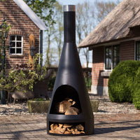 Thumbnail for RedFire Gartenkamin Kingston 160x60 cm Stahl Matt-Schwarz