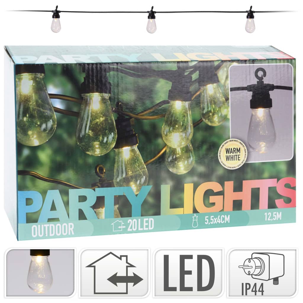 ProGarden LED-Party-Lichterkette 20 Leuchtmittel 12V