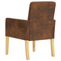 Thumbnail for Esszimmerstühle 2 Stk. Braun Wildleder-Optik