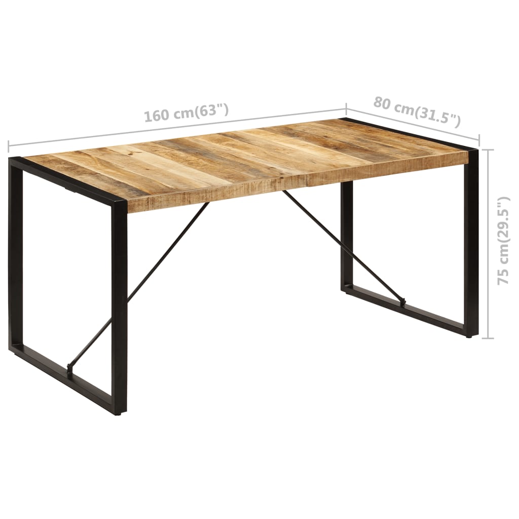 Esstisch 160 x 80 x 75 cm Mangoholz Massiv