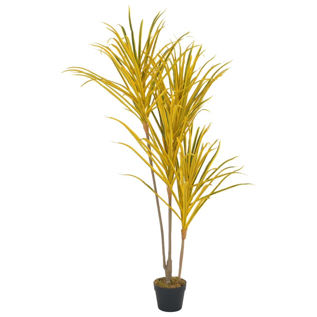 Künstliche Pflanze Dracaena mit Topf Gelb 125 cm