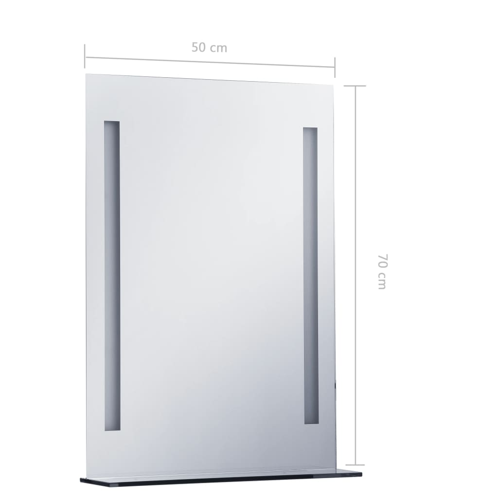 Badezimmer-LED-Wandspiegel mit Regal 50×70 cm