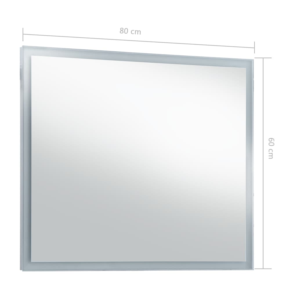 Badezimmer-Wandspiegel mit LED 80 x 60 cm