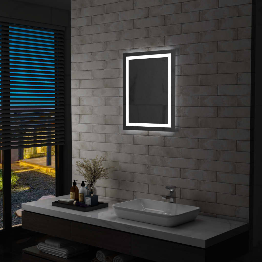 Badezimmerspiegel mit LED und Touch-Sensor 50 x 60 cm