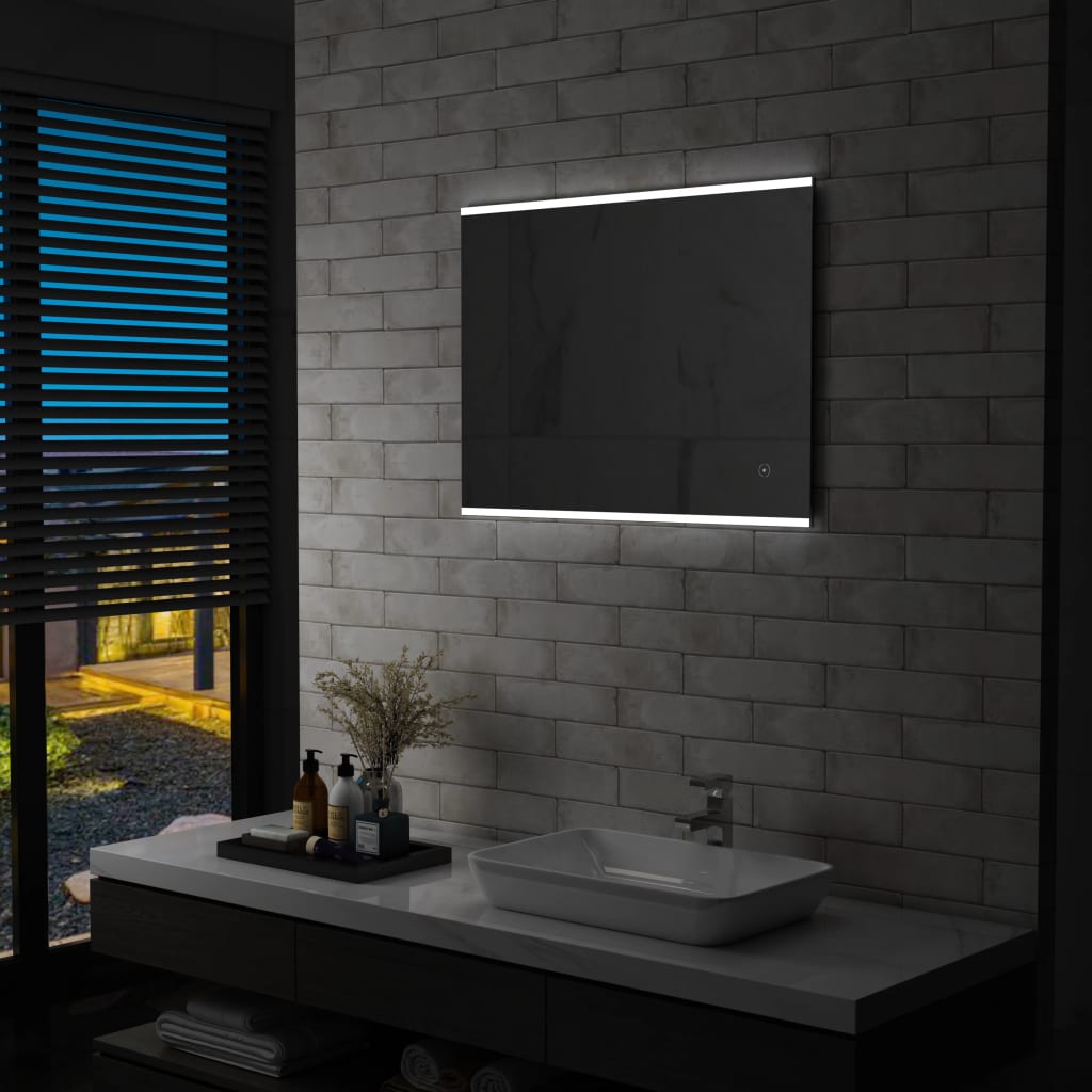 Badezimmer-Wandspiegel mit LED und Touch-Sensor 80 x 60 cm