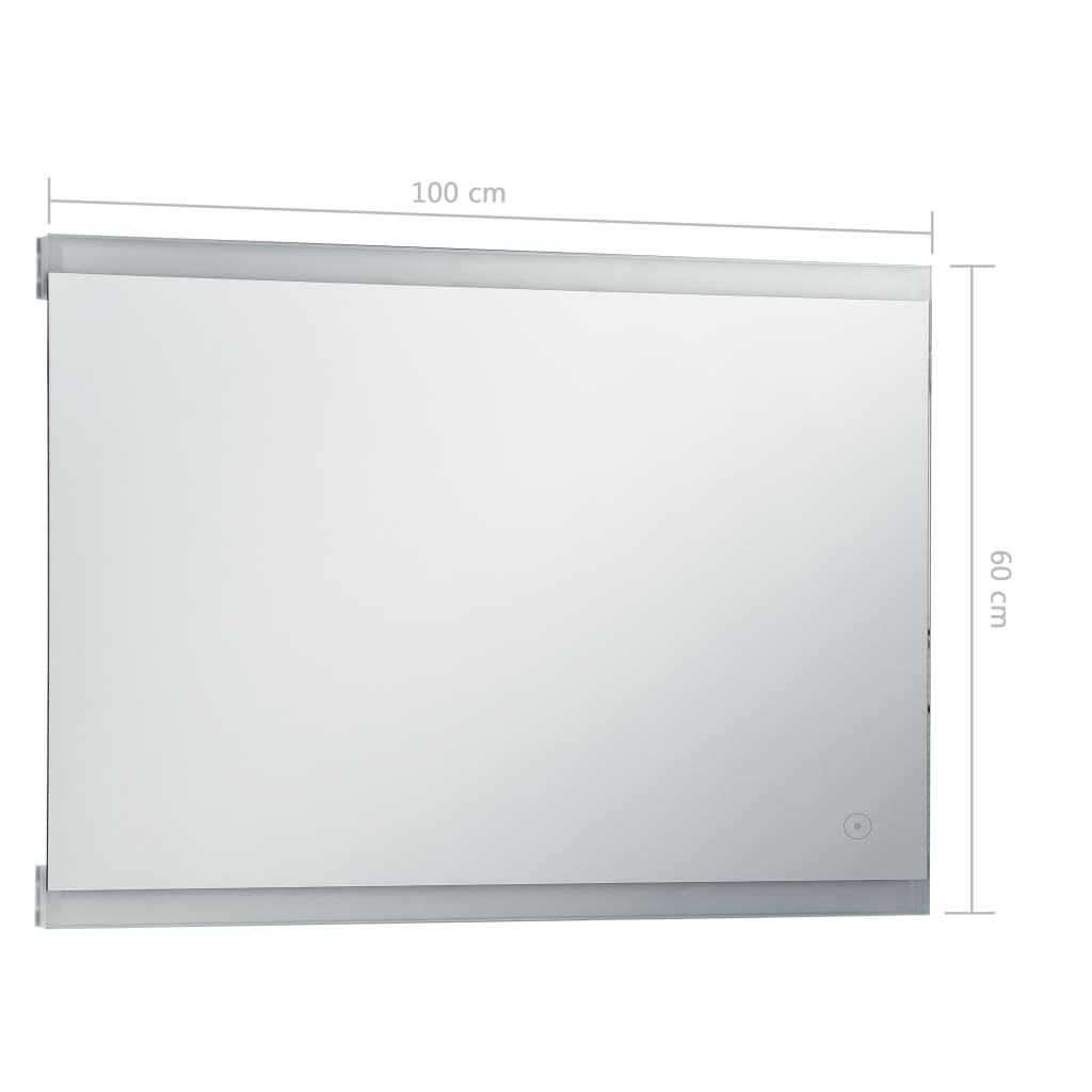 Badezimmer-Wandspiegel mit LED und Touch-Sensor 100 x 60 cm