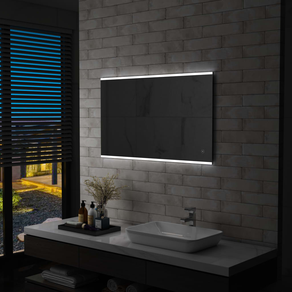 Badezimmer-Wandspiegel mit LED und Touch-Sensor 100 x 60 cm