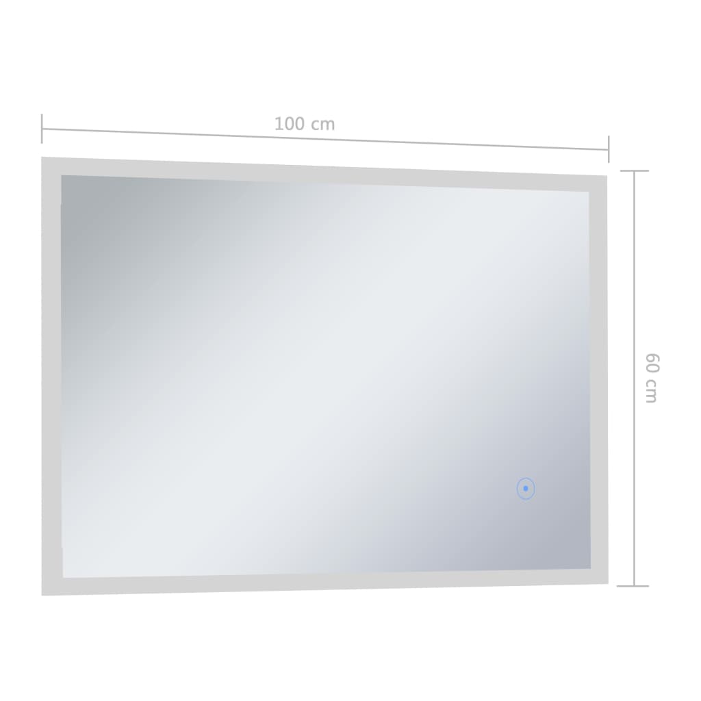 Badezimmer-Wandspiegel mit LED und Touch-Sensor 100 x 60 cm