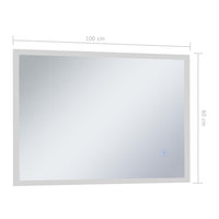 Thumbnail for Badezimmer-Wandspiegel mit LED und Touch-Sensor 100 x 60 cm