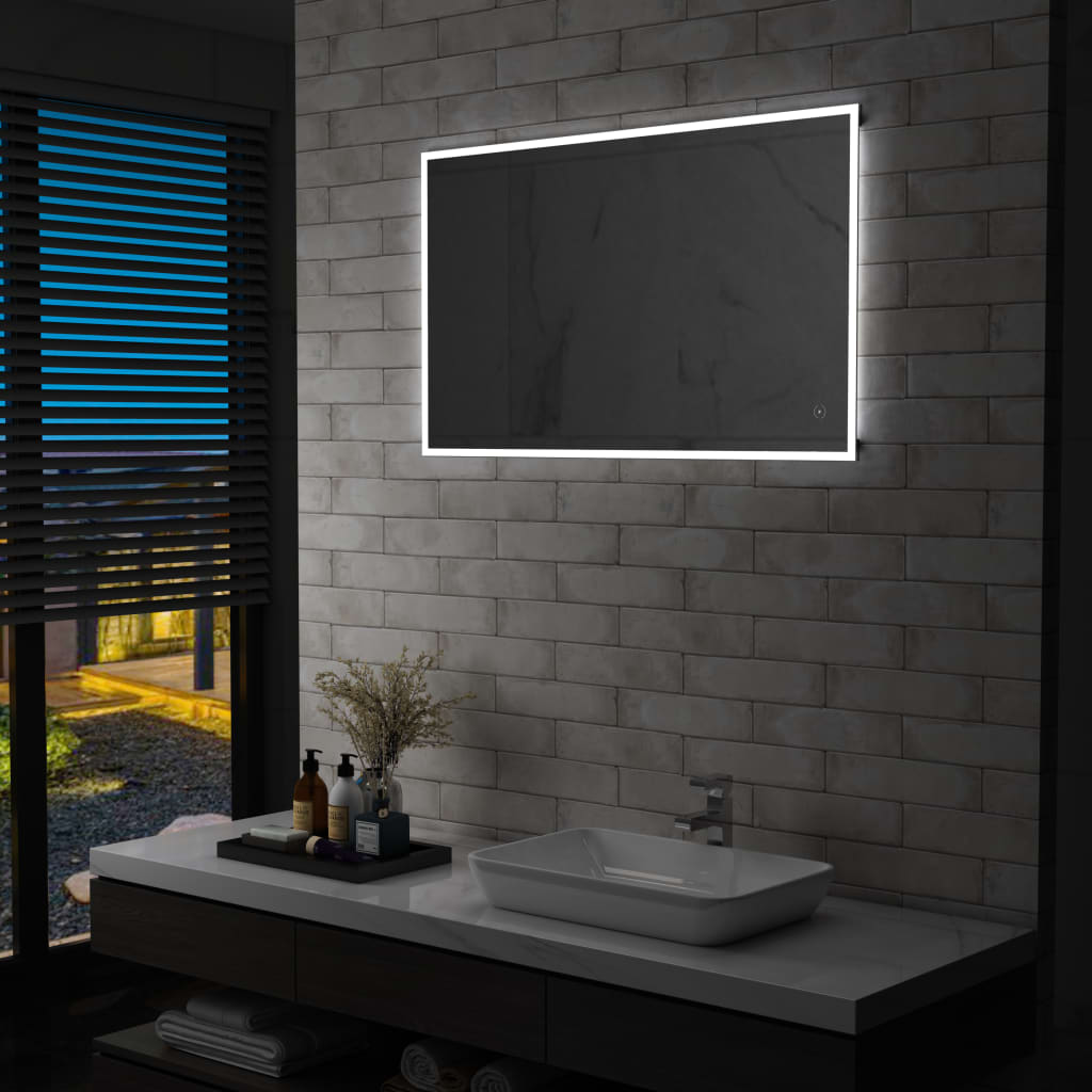 Badezimmer-Wandspiegel mit LED und Touch-Sensor 100 x 60 cm