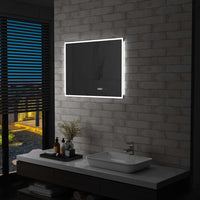 Thumbnail for LED-Badspiegel mit Touch-Sensor und Zeitanzeige 80×60 cm