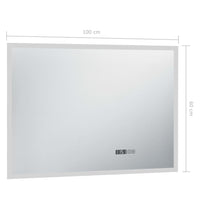 Thumbnail for LED-Badspiegel mit Touch-Sensor und Zeitanzeige 100×60 cm
