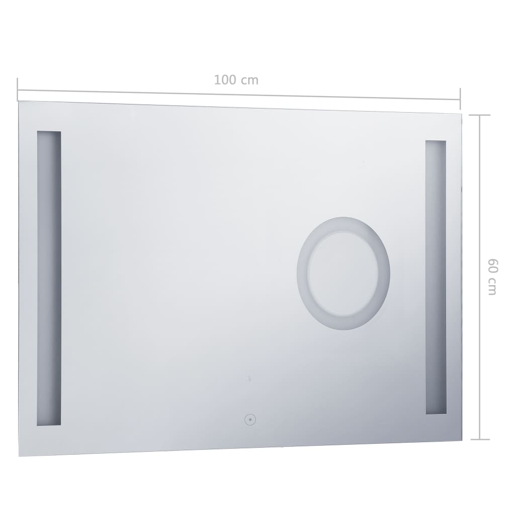 Badezimmer-Wandspiegel mit LED und Touch-Sensor 100 x 60 cm