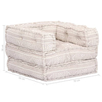 Thumbnail for 1-Sitzer Modularer Pouf Beige Stoff