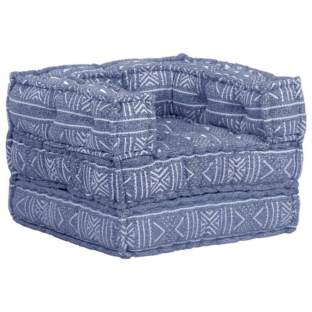 Modularer Pouf Indigo Stoff
