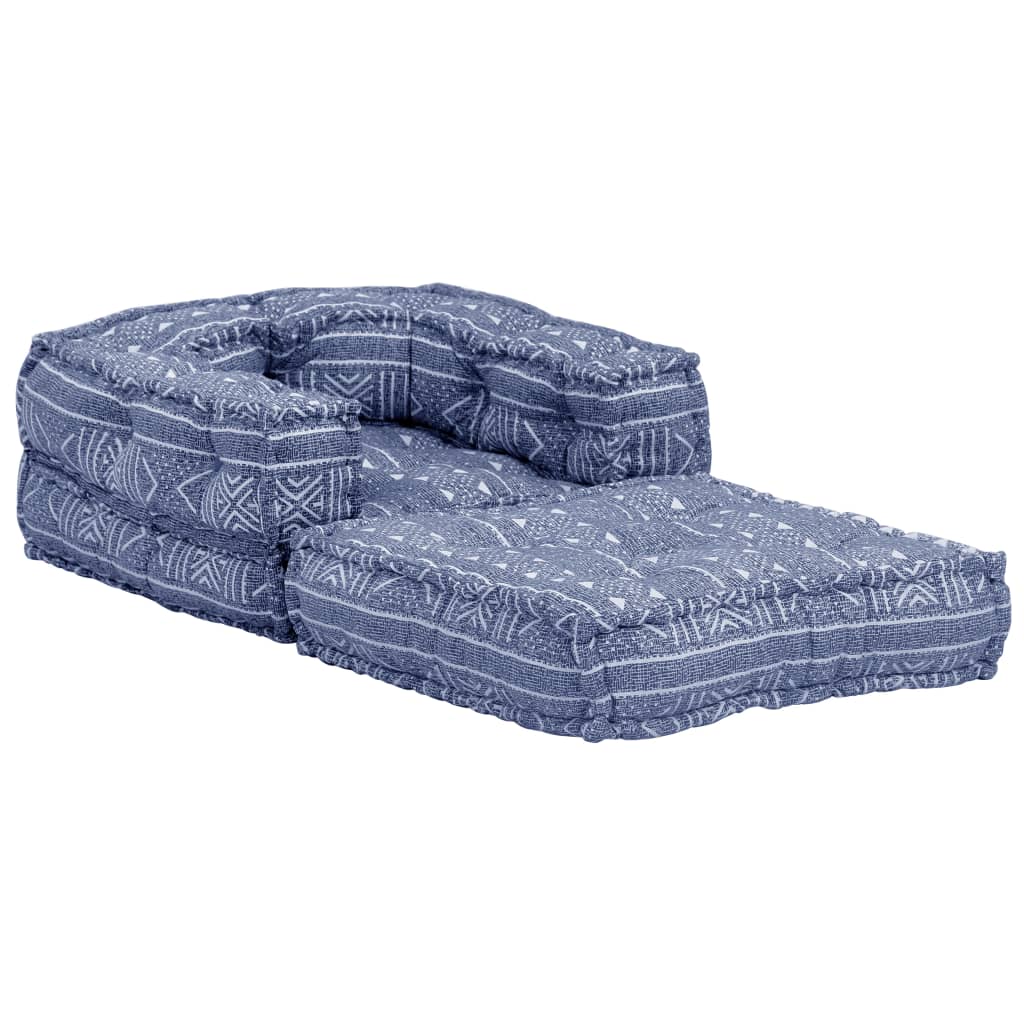 Modularer Pouf Indigo Stoff