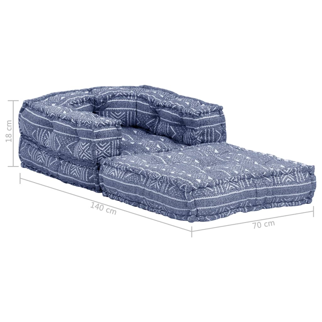 Modularer Pouf Indigo Stoff