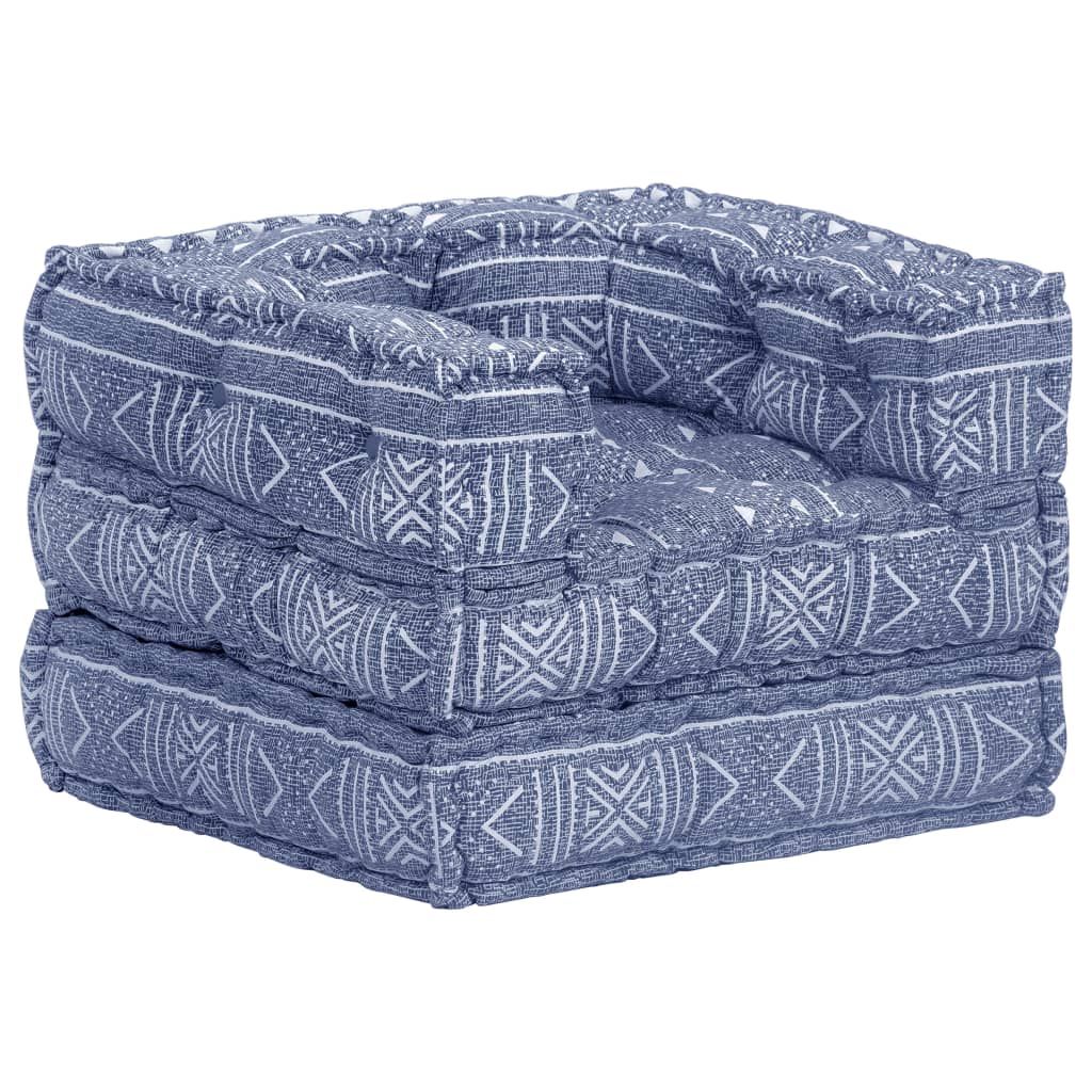 Modularer Pouf Indigo Stoff