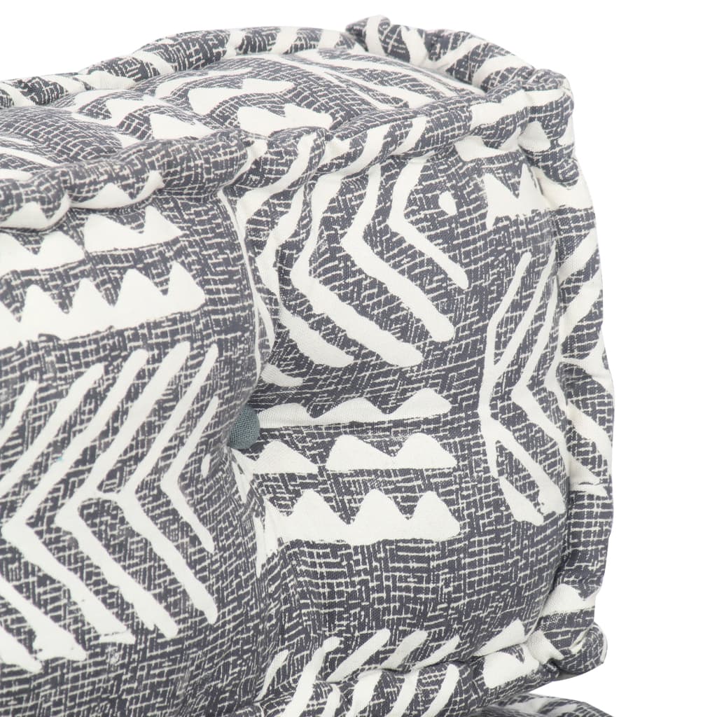 Pouf Grau Gestreift Stoff