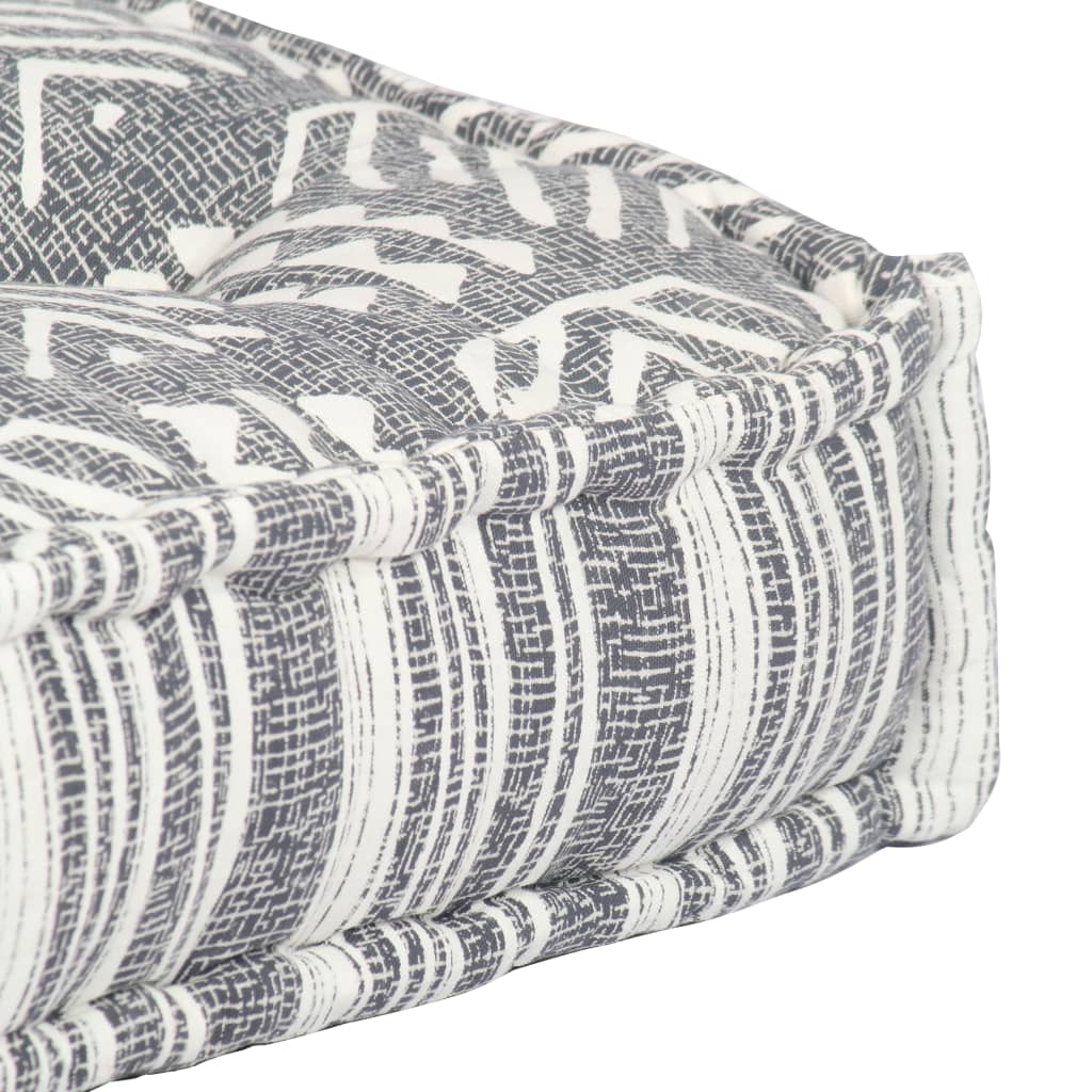 Pouf Grau Gestreift Stoff