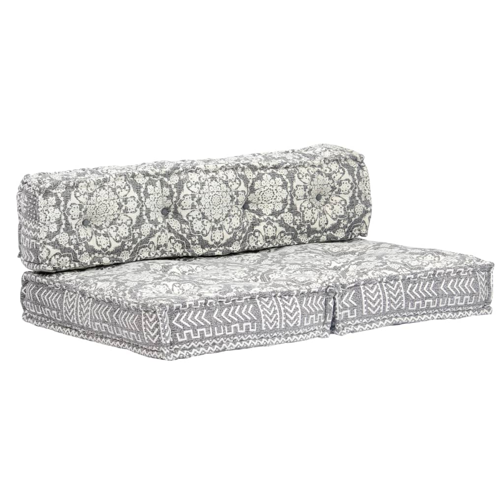 Pouf Hellgrau Stoff