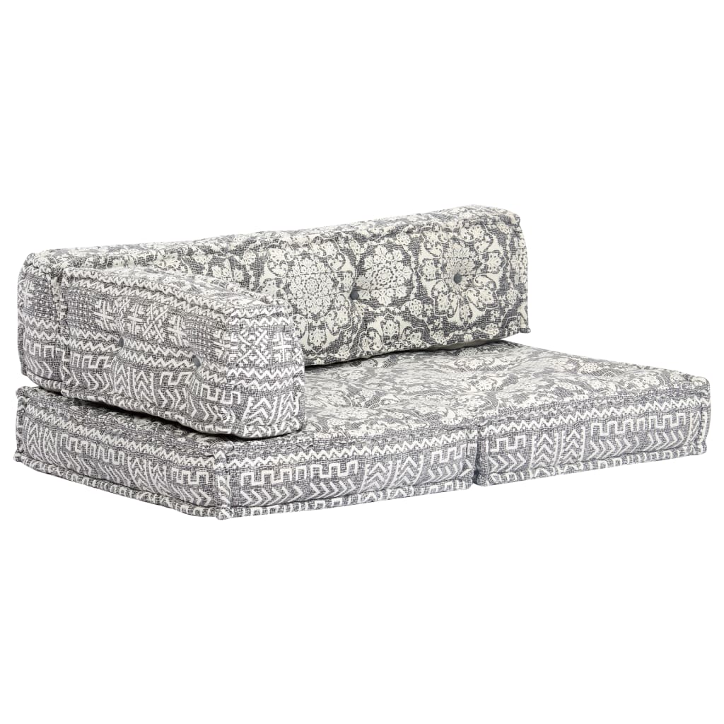 Pouf Hellgrau Stoff
