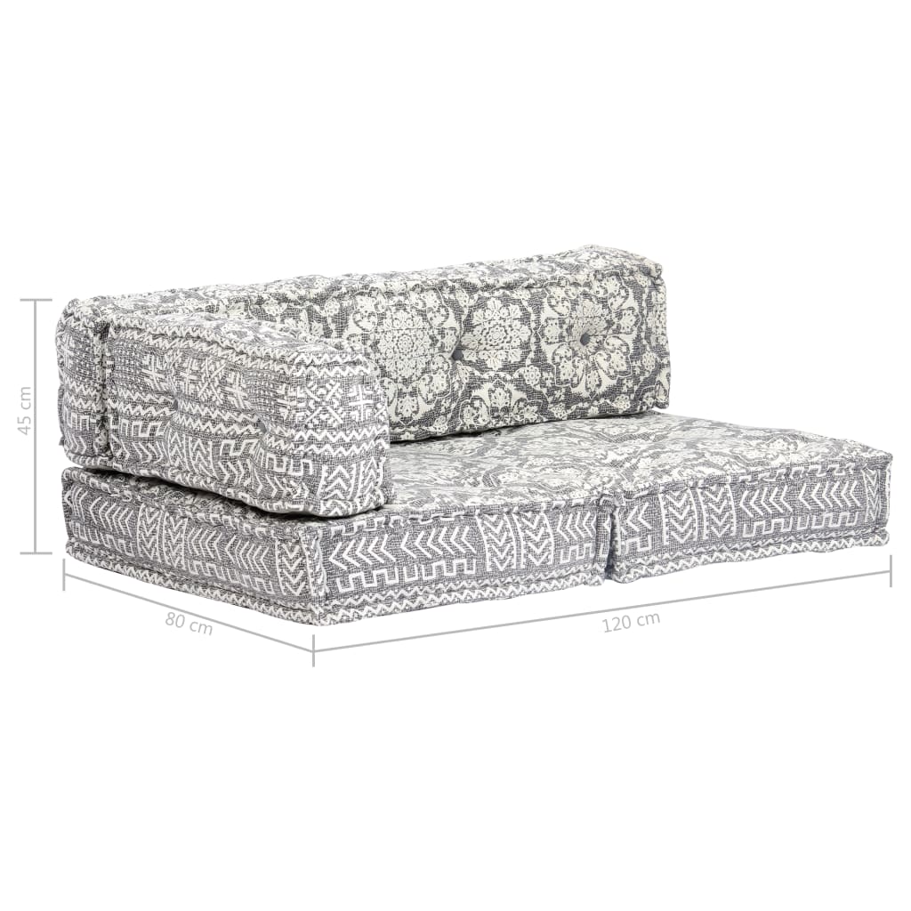 Pouf Hellgrau Stoff