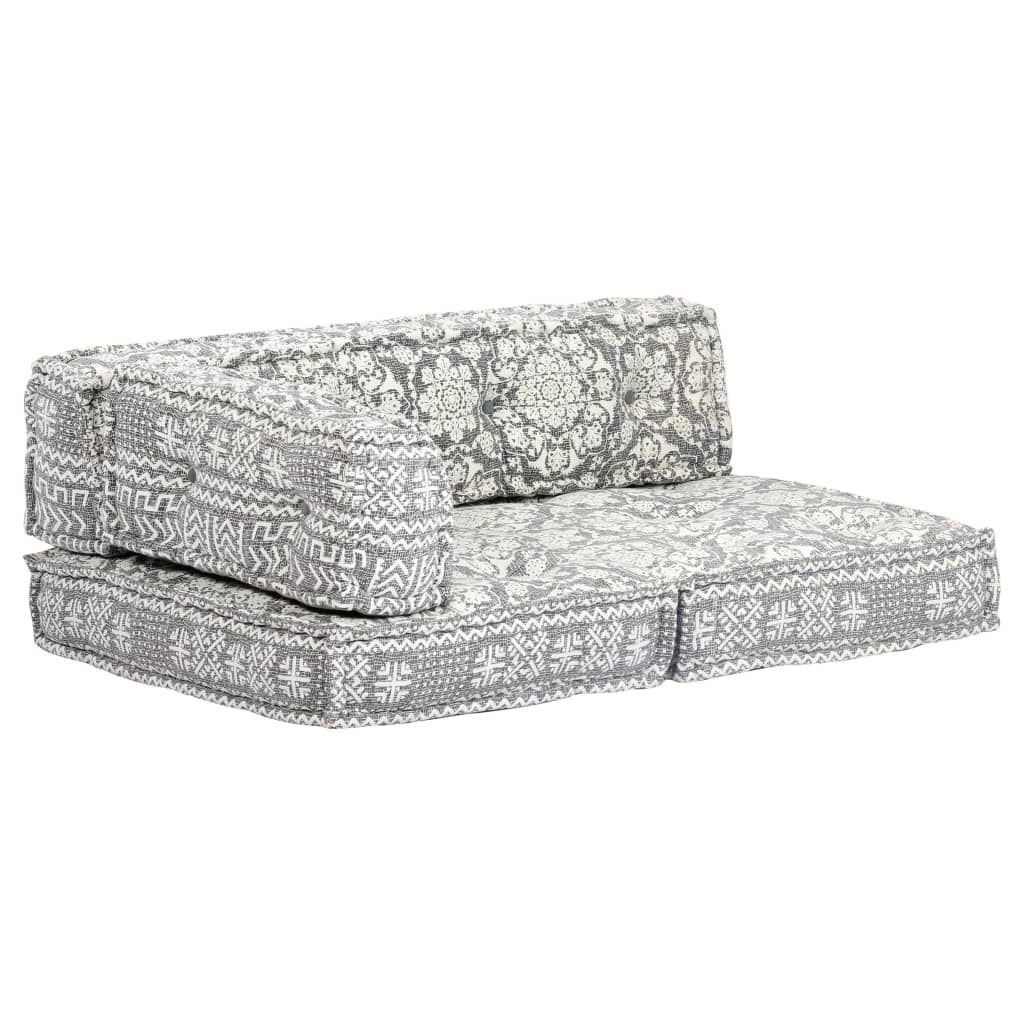 Pouf Hellgrau Stoff