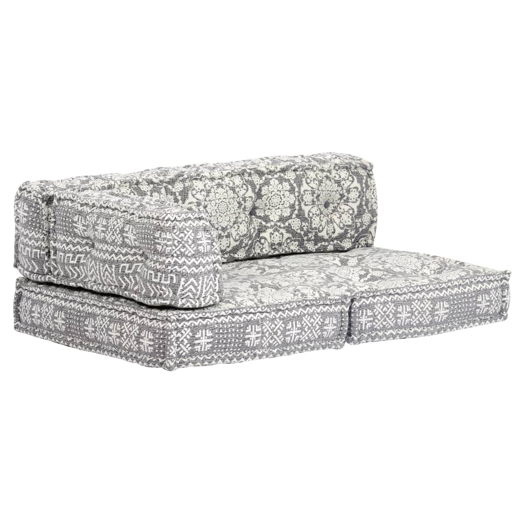 Pouf Hellgrau Stoff