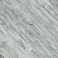 Thumbnail for Handgewebter Chindi-Teppich Leder 160x230 cm Hellgrau Schwarz