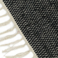 Thumbnail for Handgewebter Chindi-Teppich Leder 190x280 cm Hellgrau Schwarz