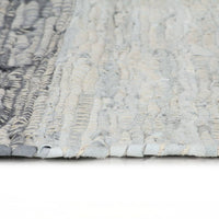 Thumbnail for Handgewebter Chindi-Teppich Leder 120x170 cm Grau