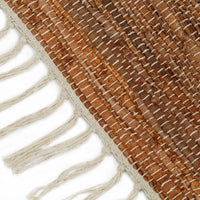 Thumbnail for Handgewebter Chindi-Teppich Leder 190x280cm Hellgrau Hellbraun