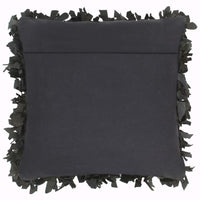 Thumbnail for Kissen 2 Stk. Hochflor Schwarz 45 x 45 cm Leder und Baumwolle