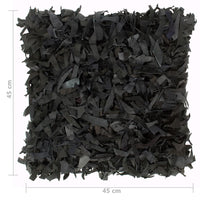 Thumbnail for Kissen 2 Stk. Hochflor Schwarz 45 x 45 cm Leder und Baumwolle