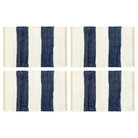 Thumbnail for Tischsets 4 Stk. Chindi Gestreift Blau und Weiß 30 x 45 cm