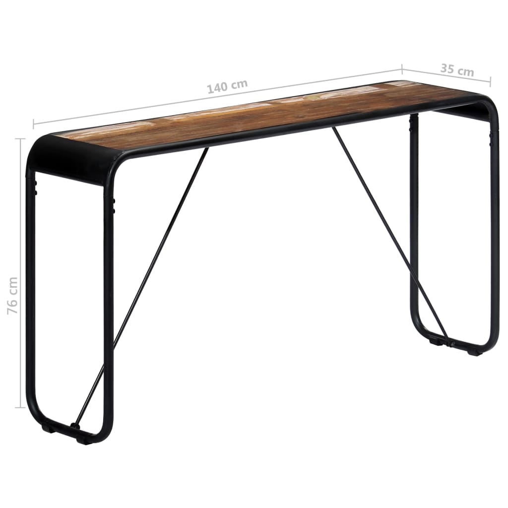 Konsolentisch 140x35x76 cm Altholz Massiv