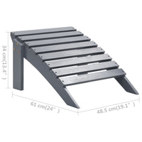 Thumbnail for Gartensessel mit Fußstütze Holz Grau