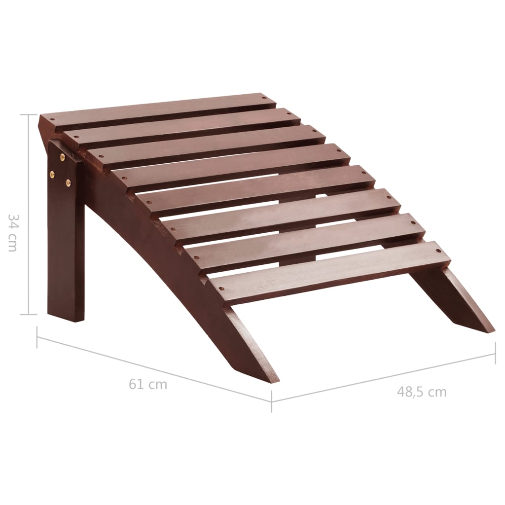 Gartensessel mit Fußstütze Holz Braun