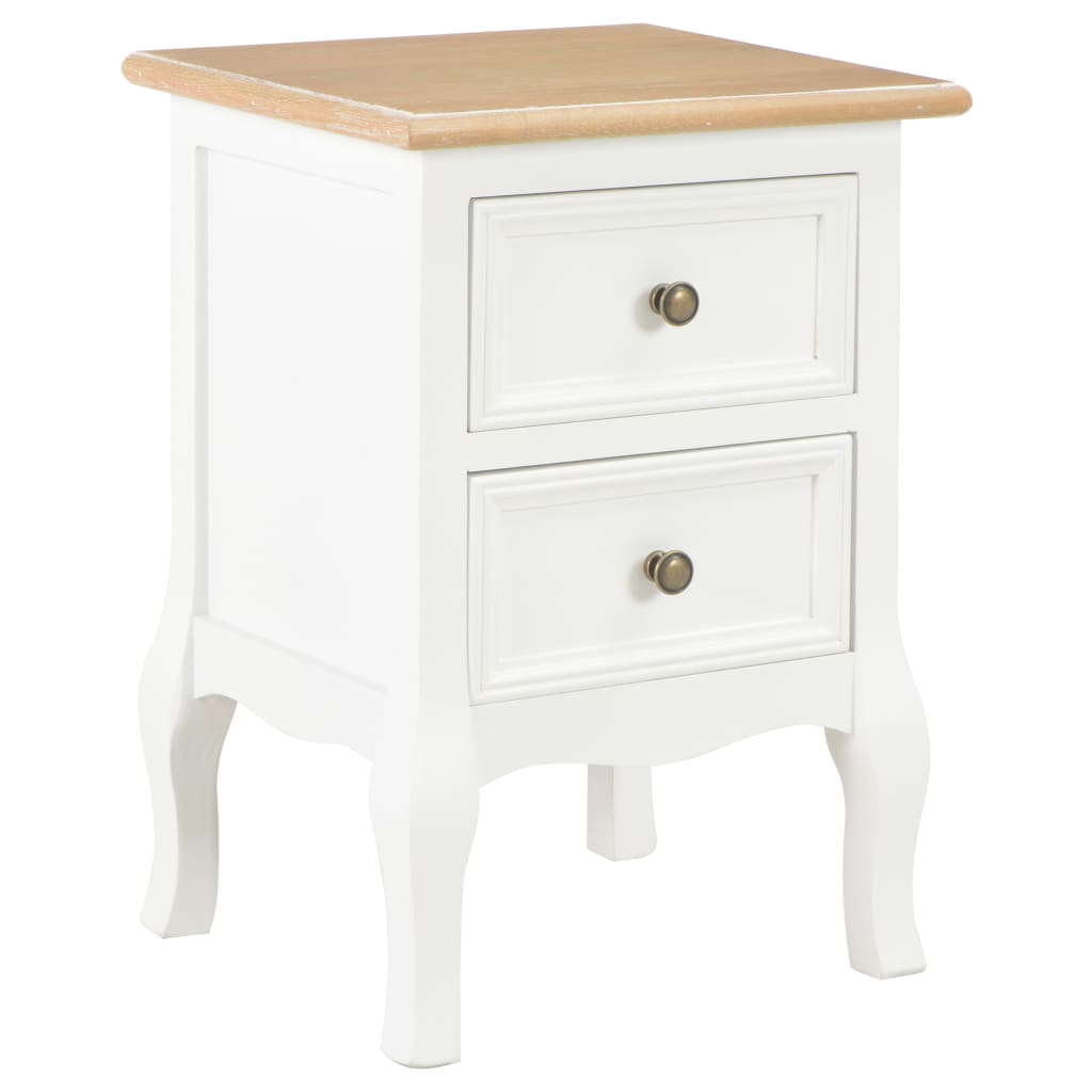 Nachttische 2 Stk. Weiß 35×30×49 cm MDF