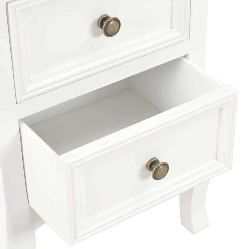 Nachttische 2 Stk. Weiß 35×30×49 cm MDF