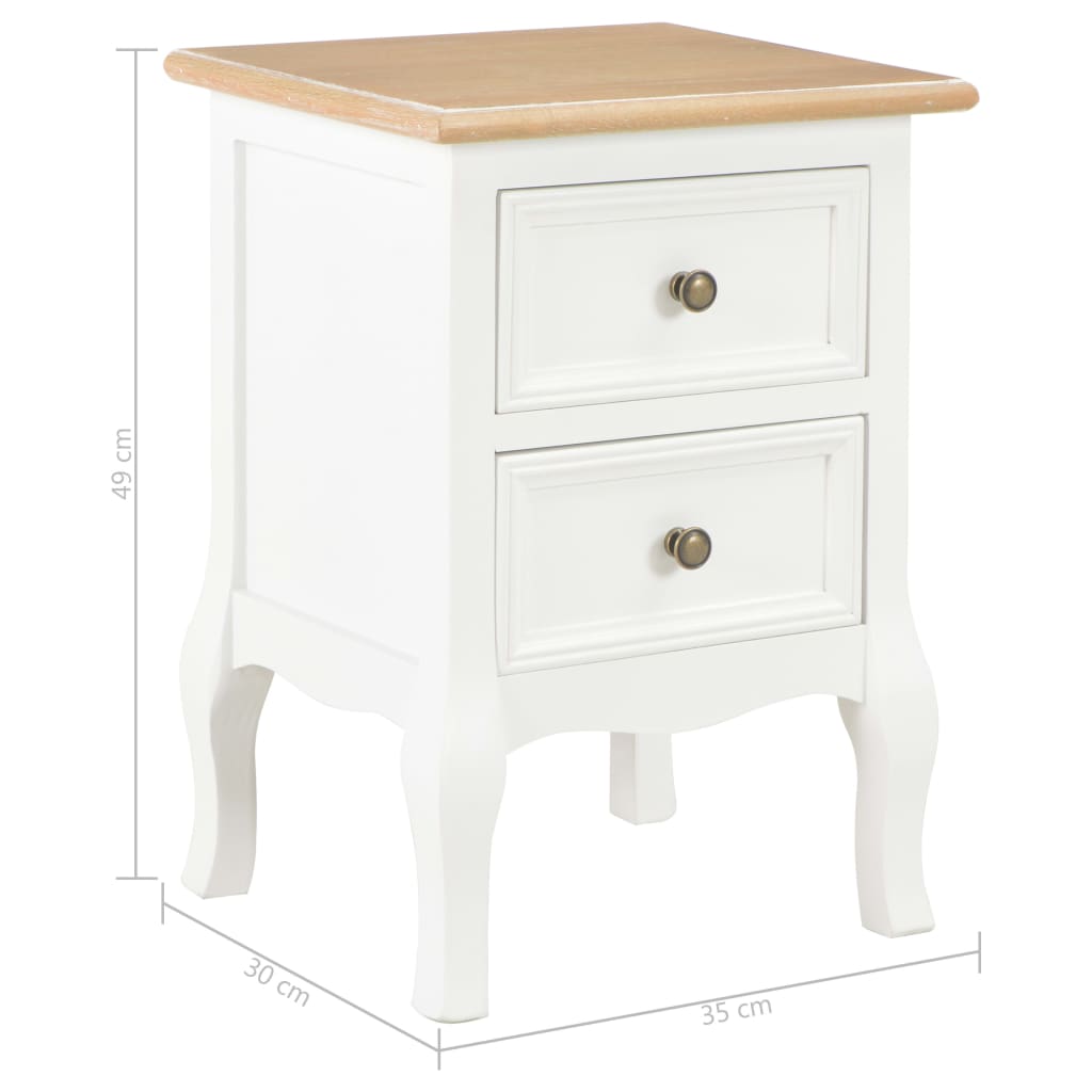 Nachttische 2 Stk. Weiß 35×30×49 cm MDF