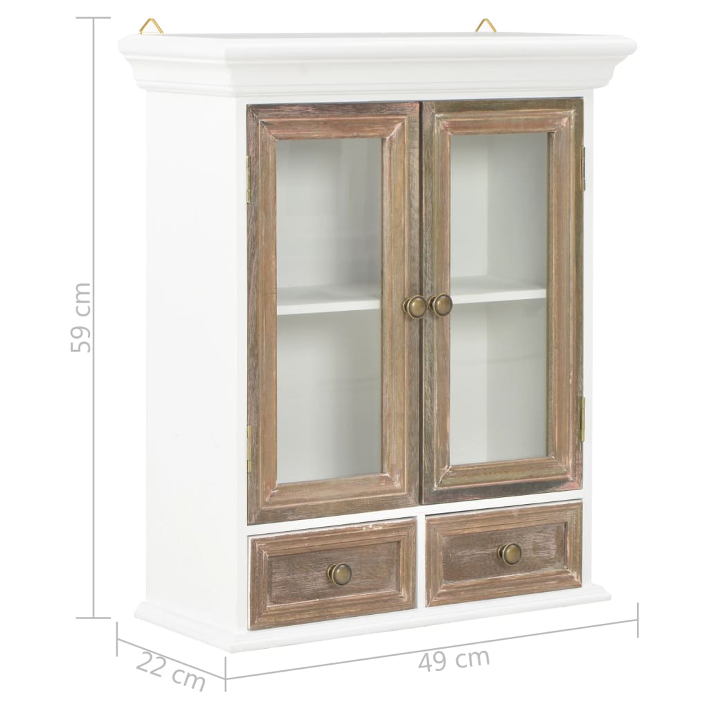 Wandschrank Weiß 49 x 22 x 59 cm Massivholz