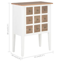 Thumbnail for Sideboard Weiß 54 x 30 x 80 cm Massivholz Mango