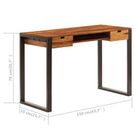 Thumbnail for Schreibtisch 110 x 55 x 78 cm Massivholz und Stahl