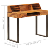 Thumbnail for Schreibtisch 110 x 50 x 94 cm Massivholz und Stahl
