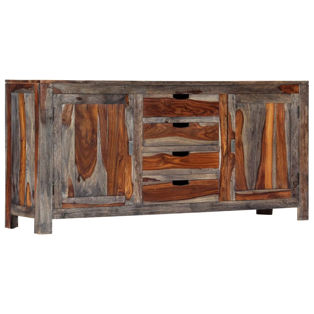 Sideboard Grau 160 x 40 x 75 cm Massivholz