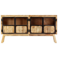 Thumbnail for Sideboard Braun und Schwarz 160×30×80 cm Raues Mango-Massivholz
