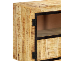 Thumbnail for Sideboard Braun und Schwarz 160×30×80 cm Raues Mango-Massivholz