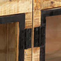 Thumbnail for Sideboard Braun und Schwarz 160×30×80 cm Raues Mango-Massivholz